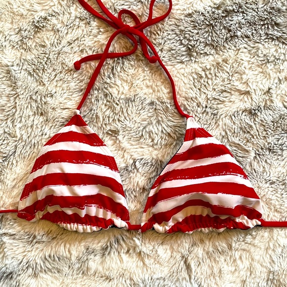 Red, white, and blue reversible Stars and Stripes bikini top - Picture 2 of 2